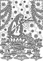 The Lotus Dance, ink drawing