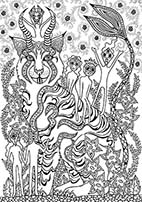 Imaginary Friends, ink drawing