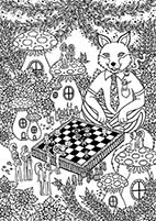 Mushroom Valley Tournament, ink drawing