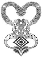 Ocean Kiss, ink drawing