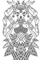 The Doe Goddess, ink drawing