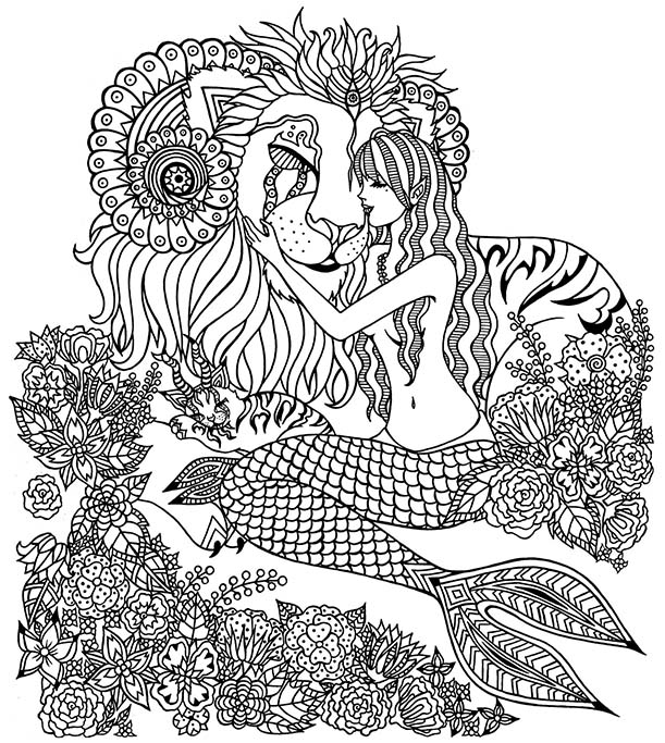 image of lion and mermaid embracing